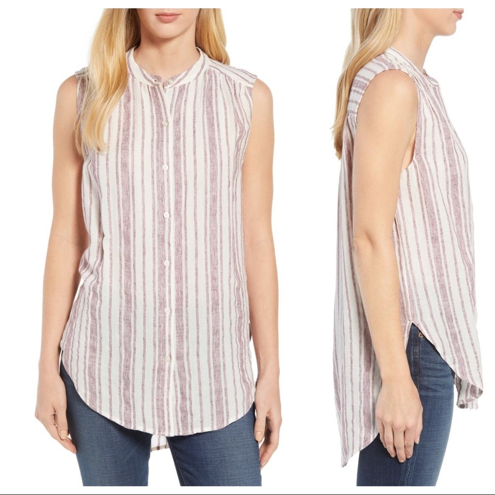 Lucky Brand Raspberry Multi Stripe Sleeveless Top - image 2